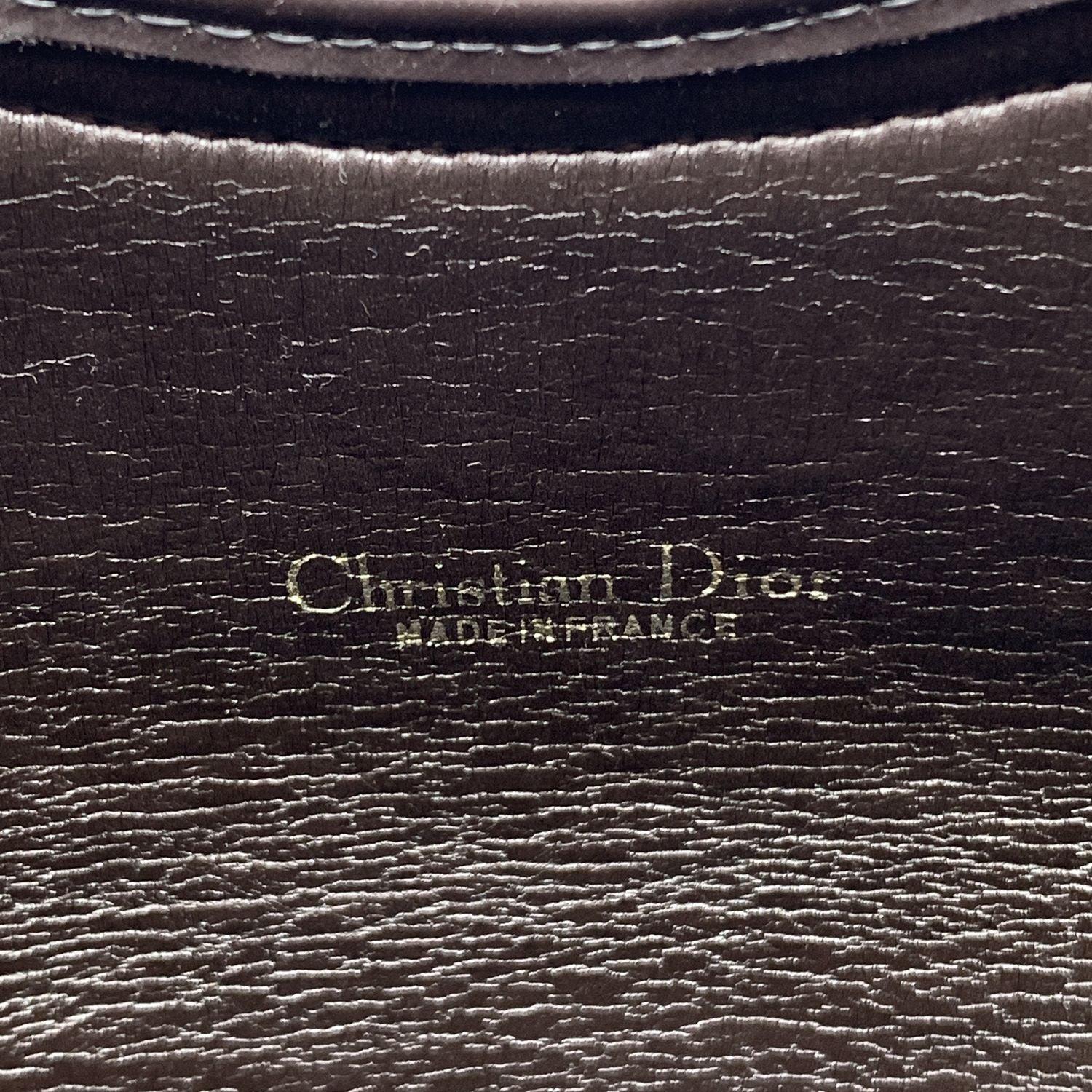 Christian Dior Vintage Brown Logo Canvas Foldable Tote Clutch Bag 1