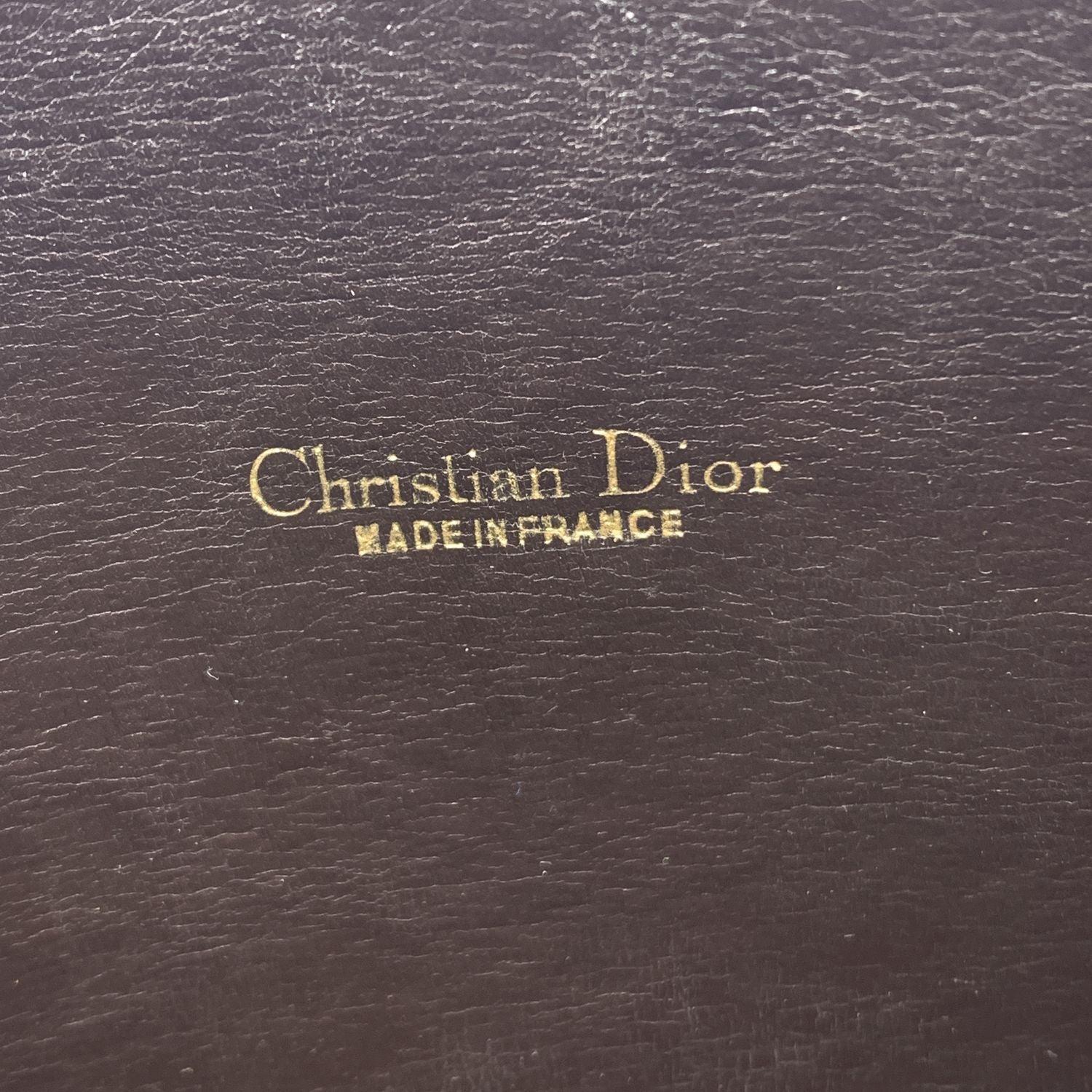 Christian Dior Vintage Brown Logo Canvas Oblique Shoulder Bag 1