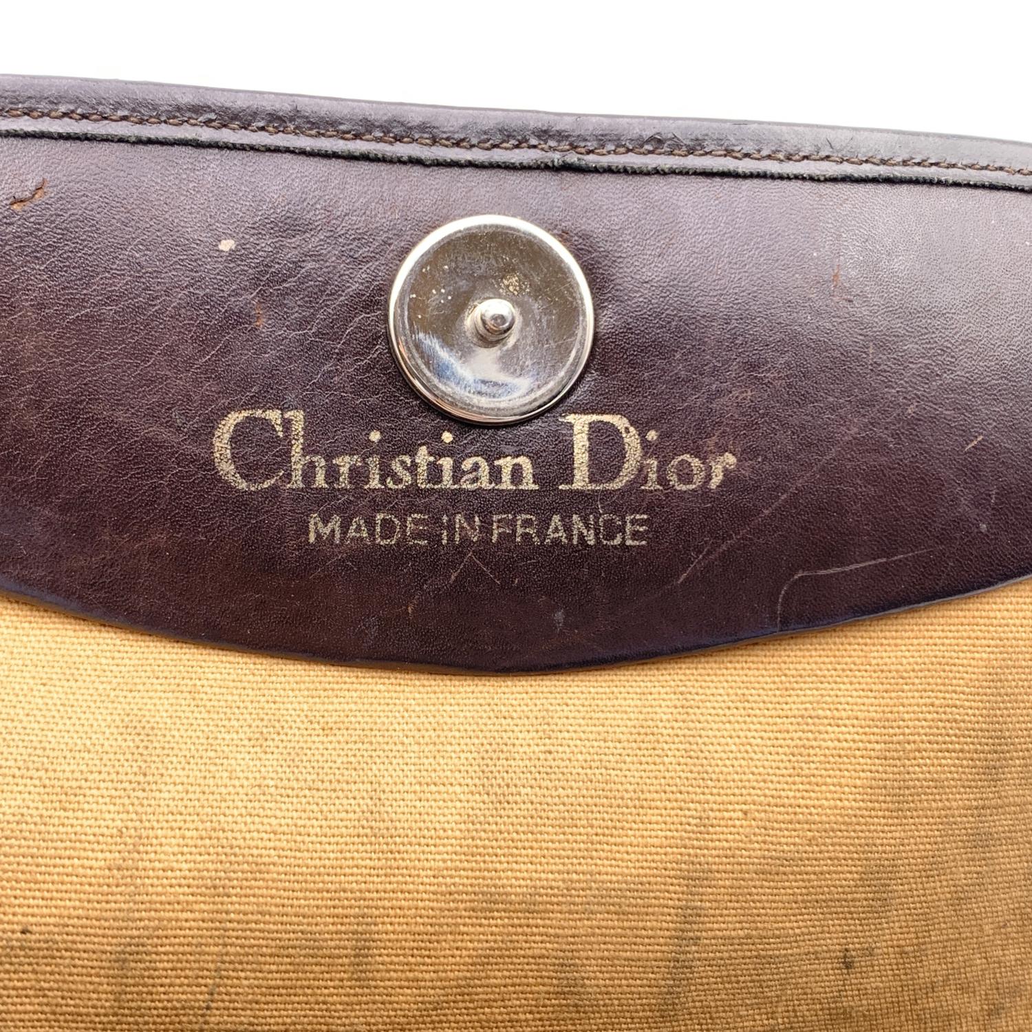 Christian Dior Vintage Brown Logo Monogram Canvas Clutch Bag 2