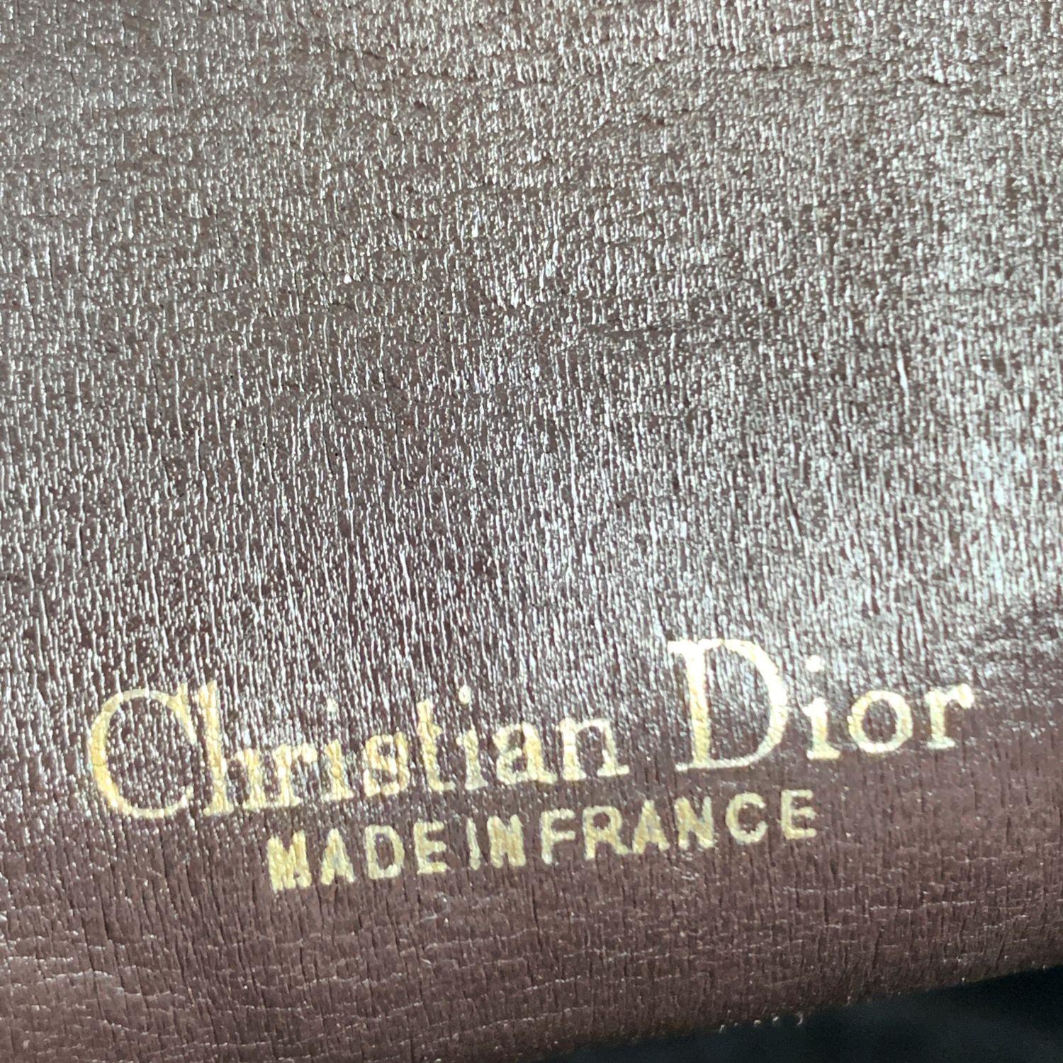 Christian Dior Vintage Brown Logo Tapestry Canvas Satchel Bag 2