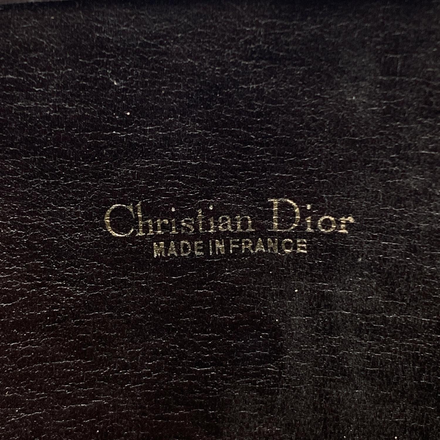 Women's Christian Dior Vintage Brown Logo Tapestry Canvas Shoulder Bag