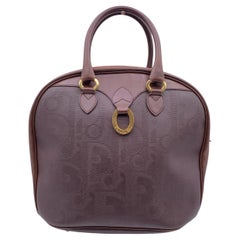Christian Dior Vintage Brown Monogram Canvas Satchel Travel Bag