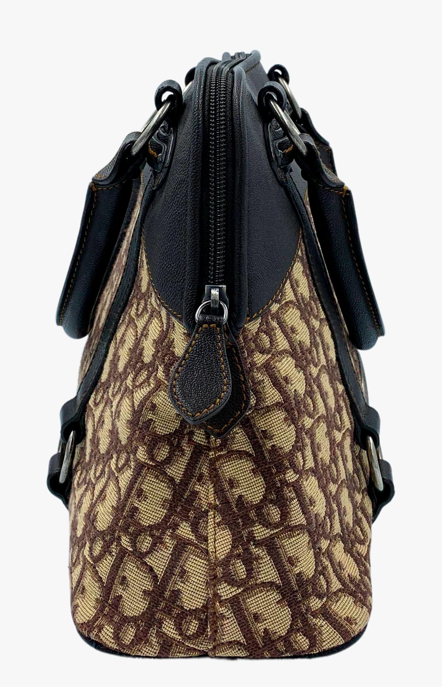 Noir Christian Dior Vintage Brown Monogram CD Tote Bag, 2000s en vente
