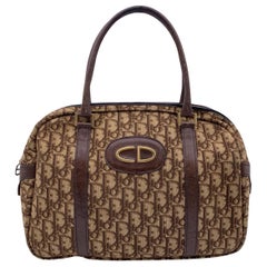 Christian Dior Vintage Brown Oblique Monogram Canvas Boston Bag