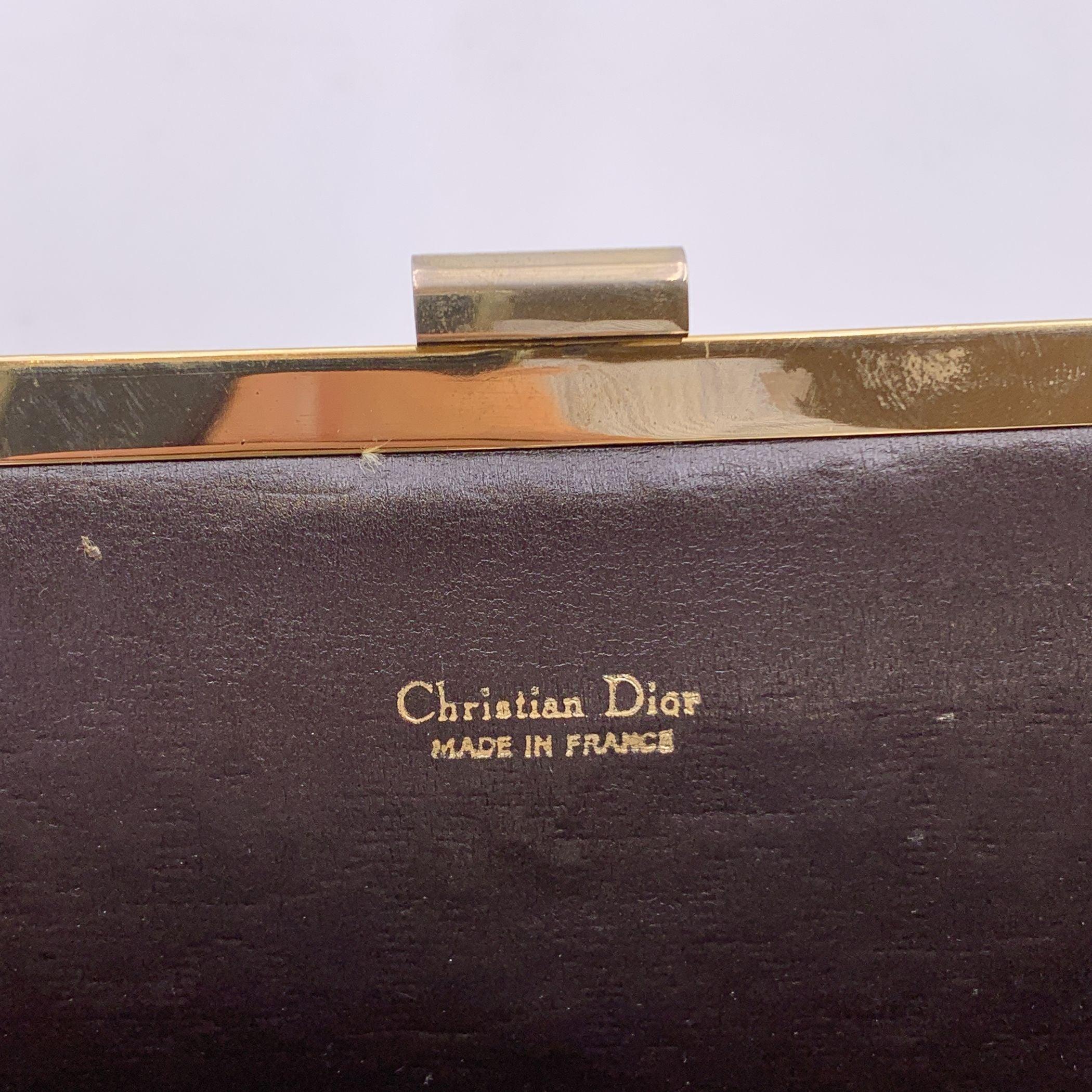 Christian Dior Vintage Brown Oblique Monogram Canvas Clutch Bag 2