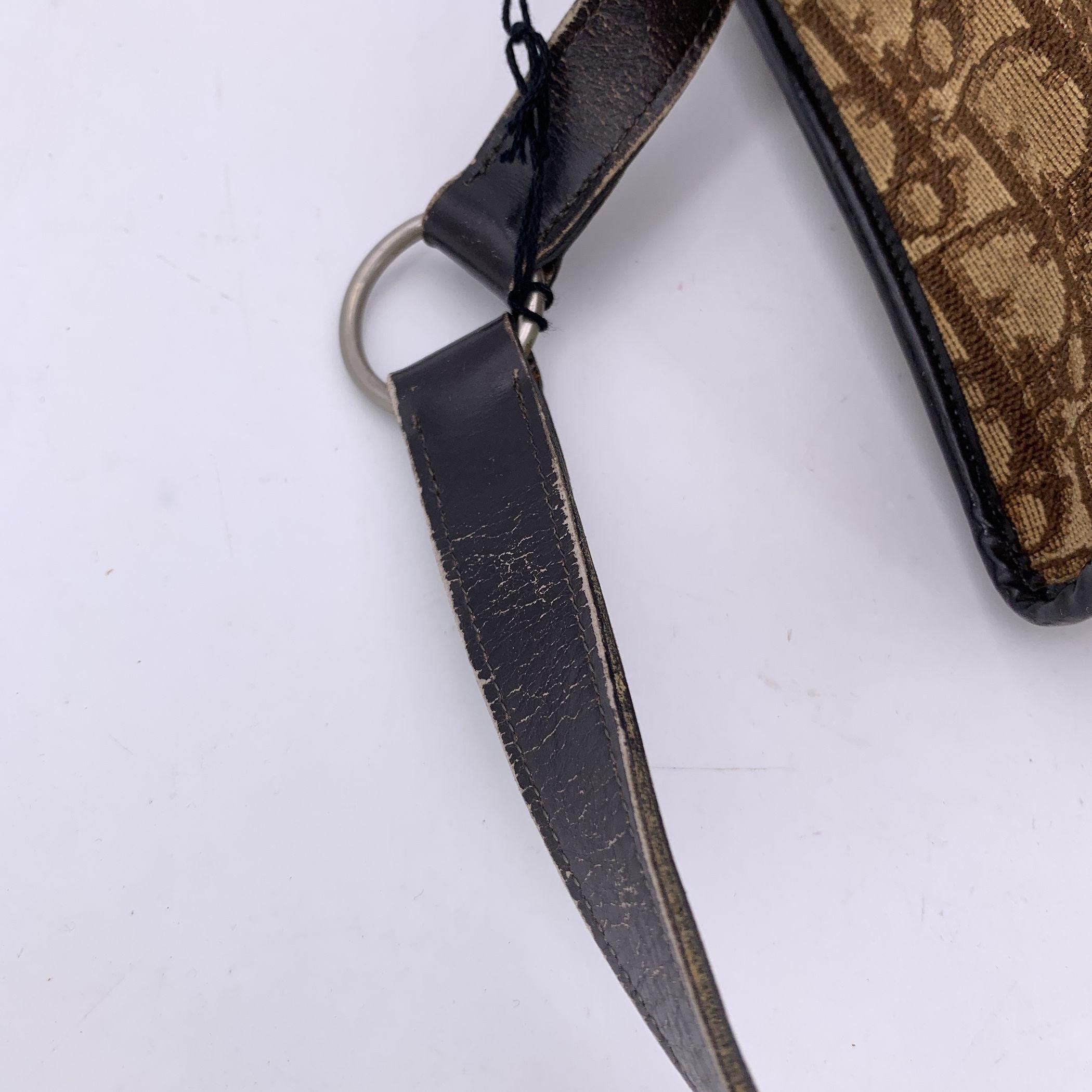 Christian Dior Vintage Brown Oblique Monogram Canvas Shoulder Bag For Sale 6