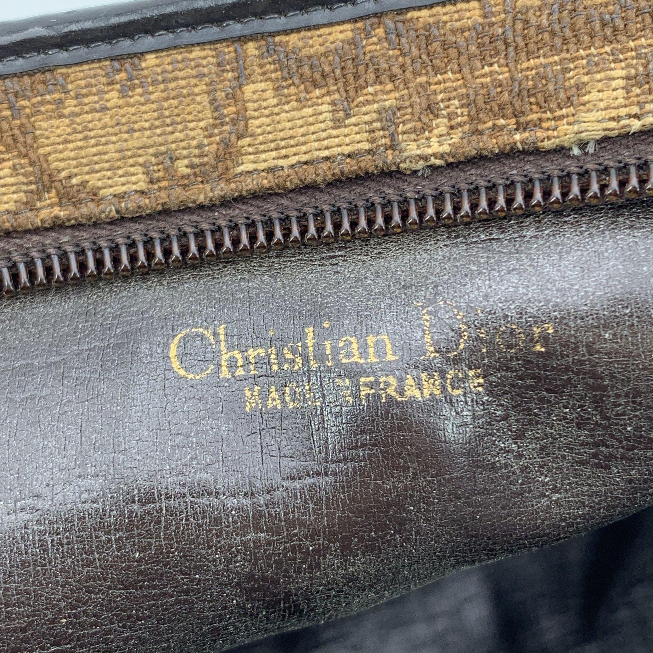 Women's Christian Dior Vintage Brown Oblique Monogram Canvas Shoulder Bag For Sale