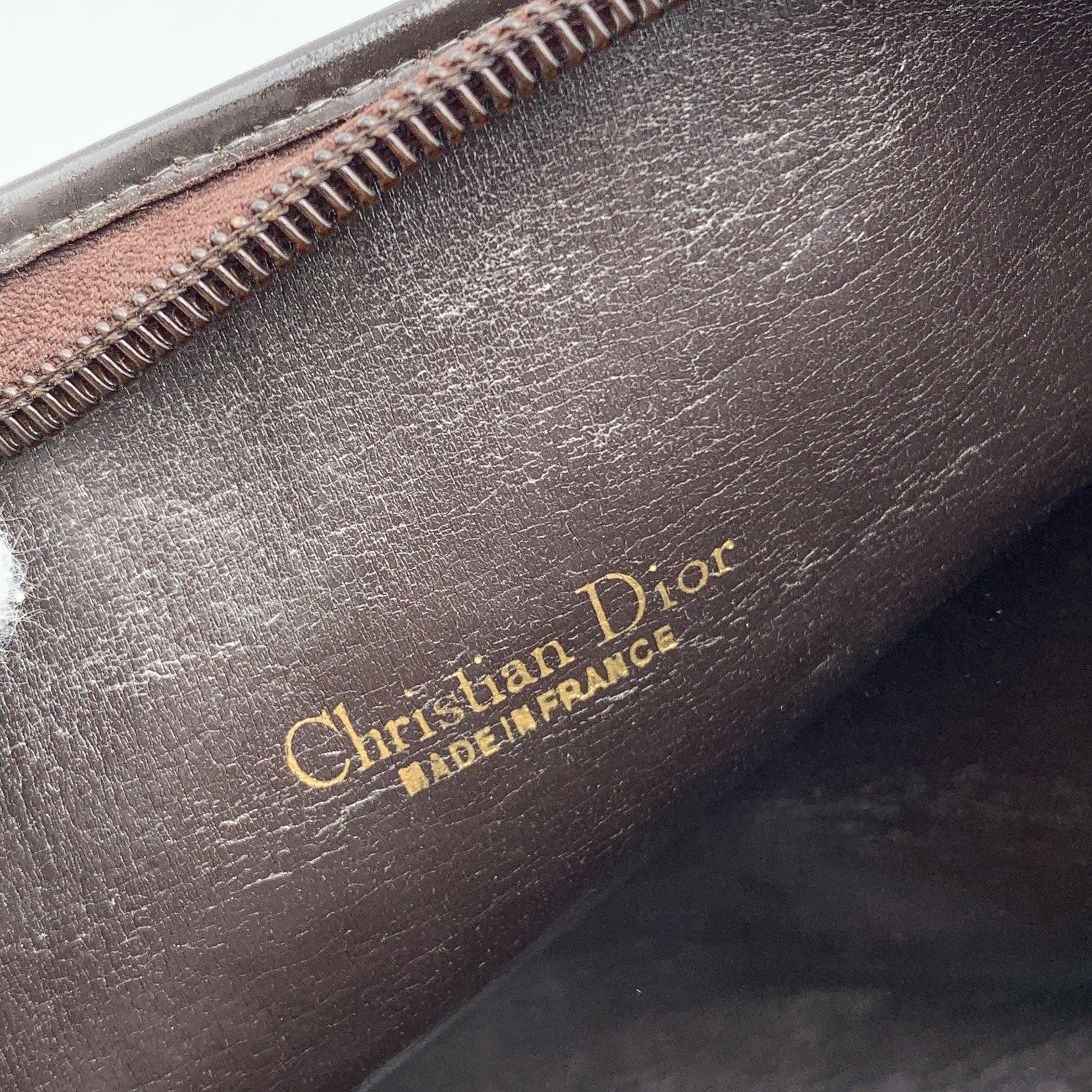 Christian Dior Vintage Brown Oblique Monogram Canvas Shoulder Bag 2