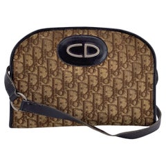 Christian Dior Vintage Brown Oblique Monogram Canvas Shoulder Bag