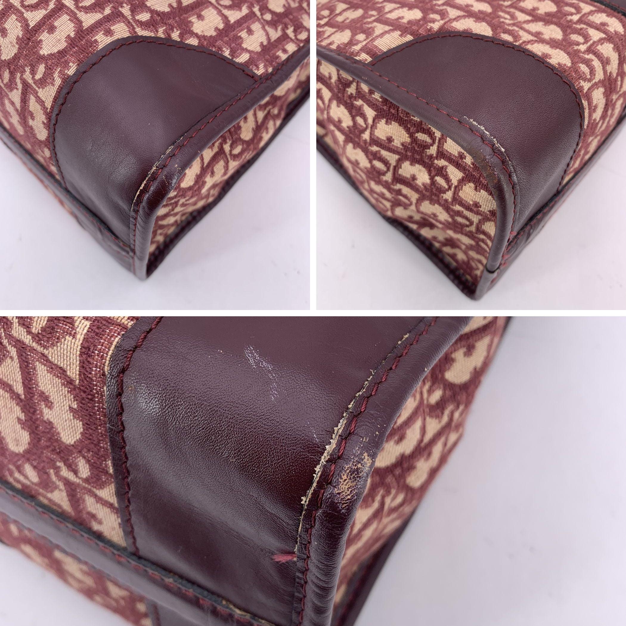 Women's or Men's Christian Dior Vintage Burgundy Logo Monogram Oblique Satchel Bag
