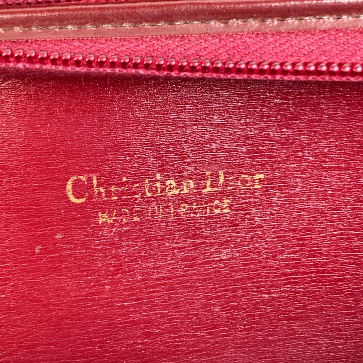 Christian Dior Vintage Burgundy Logo Tapestry Canvas Shoulder Bag In Good Condition In Rome, Rome