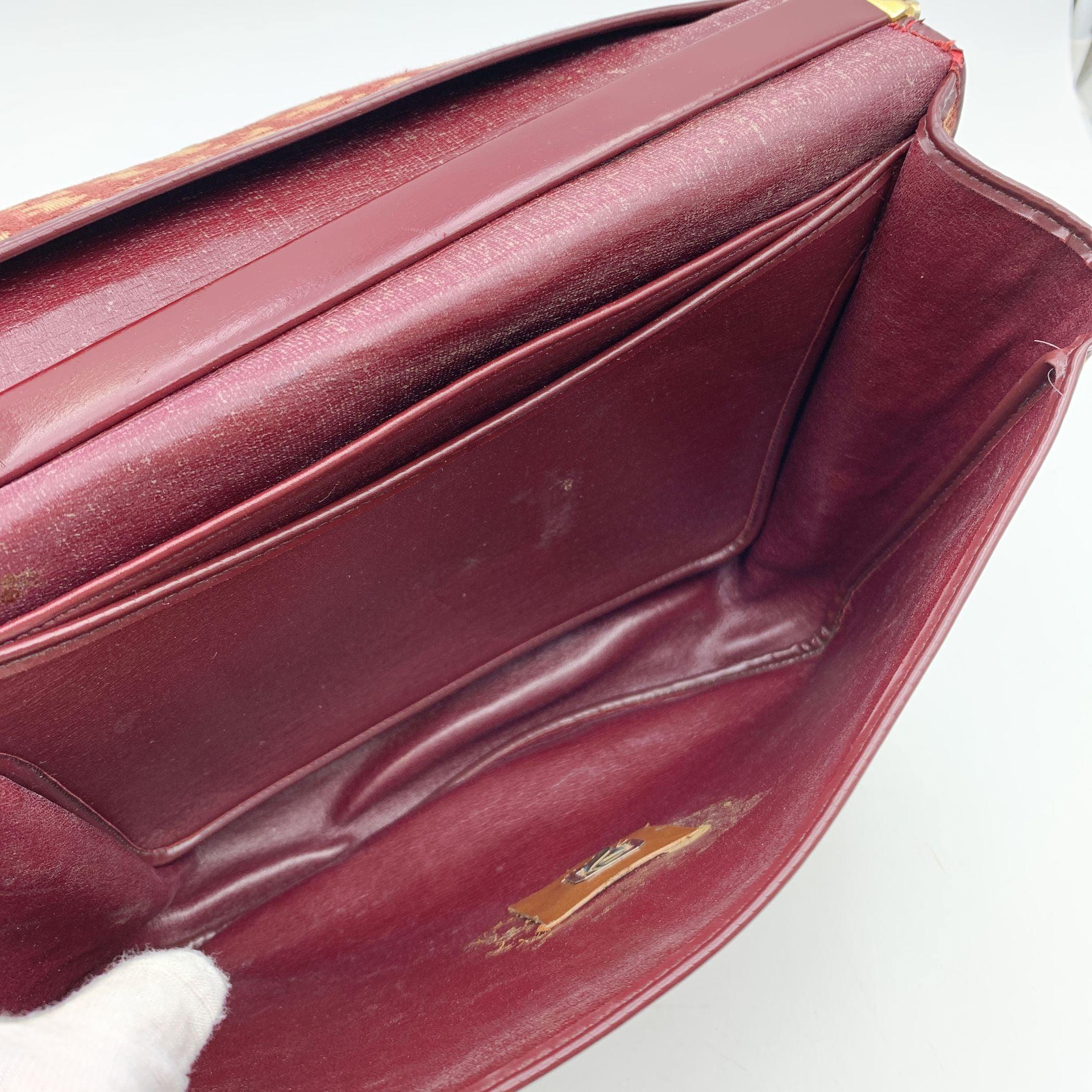 Christian Dior Vintage Burgundy Oblique Monogram Shoulder Bag 2