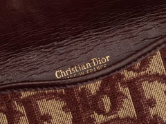 Christian Dior Burgundy & Tan Oblique Coin Pouch