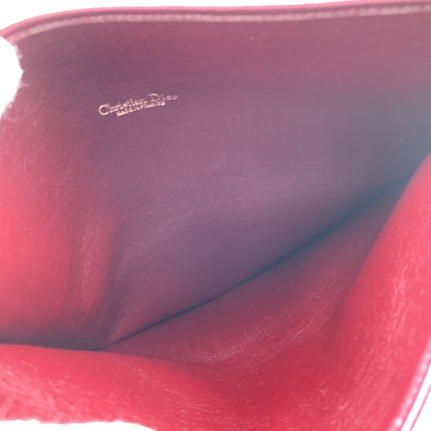 Women's Christian Dior Vintage Burgundy Trotter Oblique Canvas Shoulder Bag