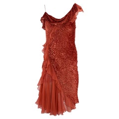 Christian Dior Vintage By John Galliano Circa 2000's Velvet Bias Burnt Orange D