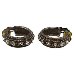 CHRISTIAN DIOR Vintage Design Jewelers in tono d'argento - Orecchini a cerchio in tono d'argento