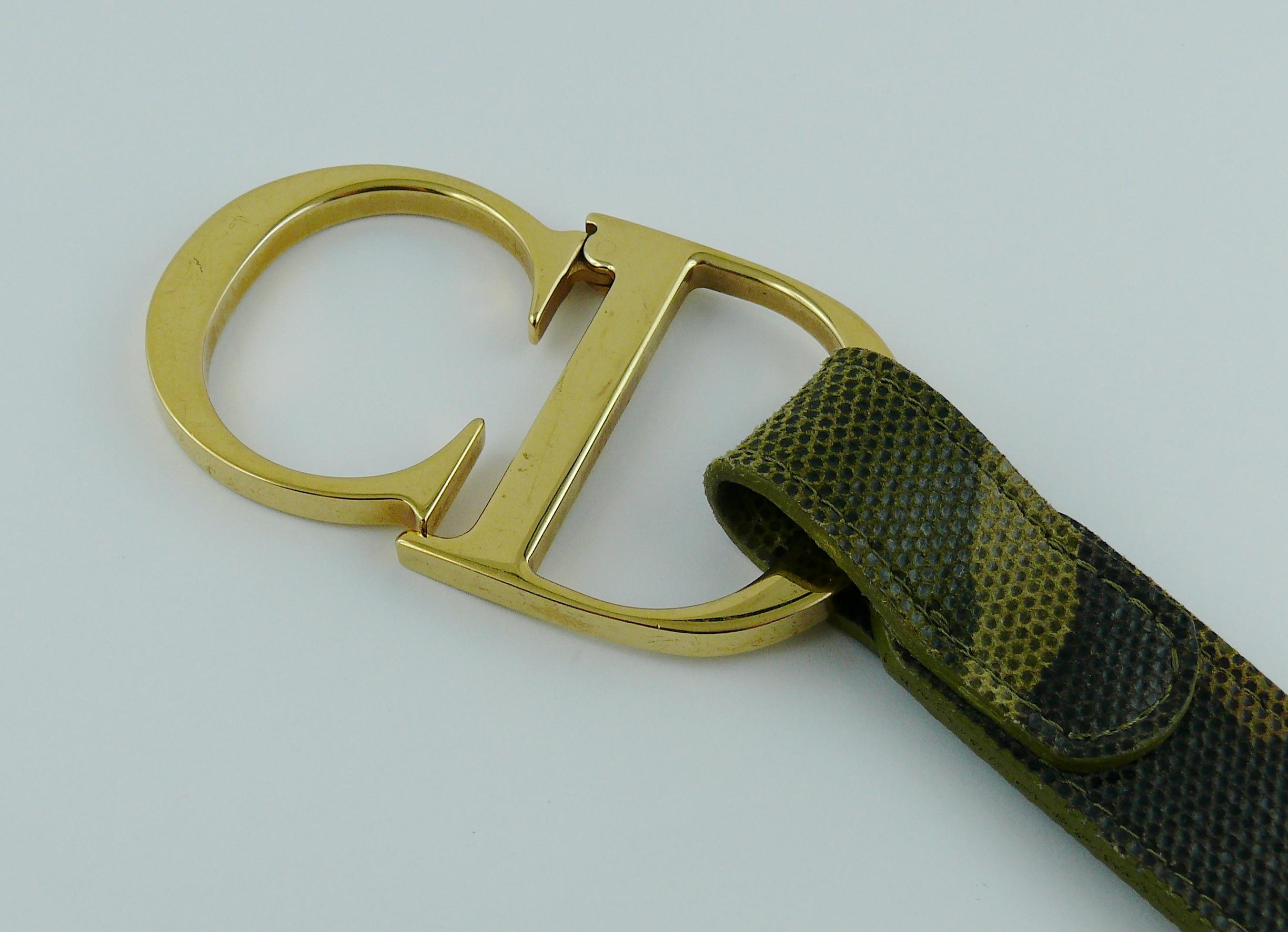 Christian Dior Vintage Camouflage Logo Buckle Belt In Good Condition In Nice, FR