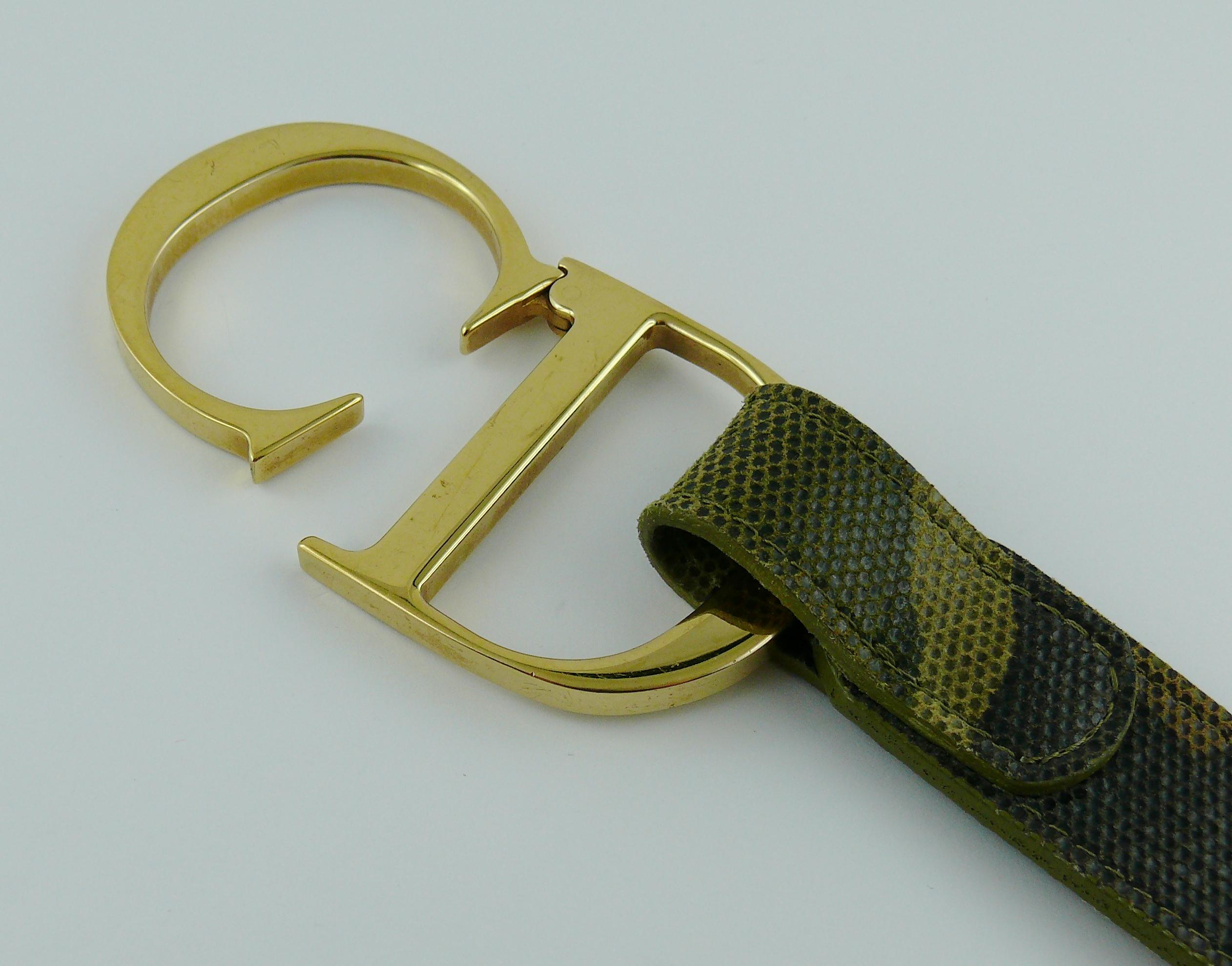 Christian Dior Vintage Camouflage Logo Buckle Belt 1