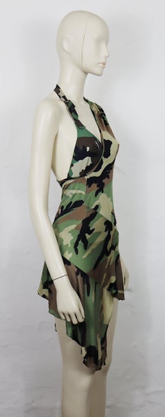 CHRISTIAN DIOR Vintage Camouflage Print Swimsuit & Beach Dress Set
