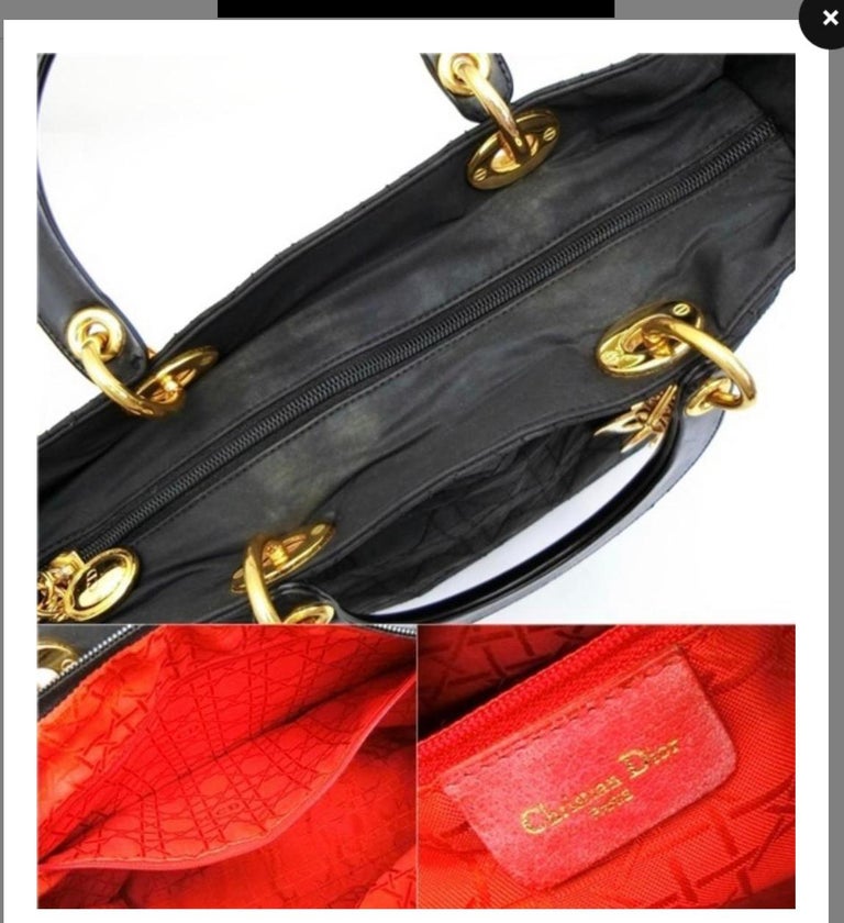 CHRISTIAN DIOR black cannage microfibre Lady Dior bag – Vintage Carwen