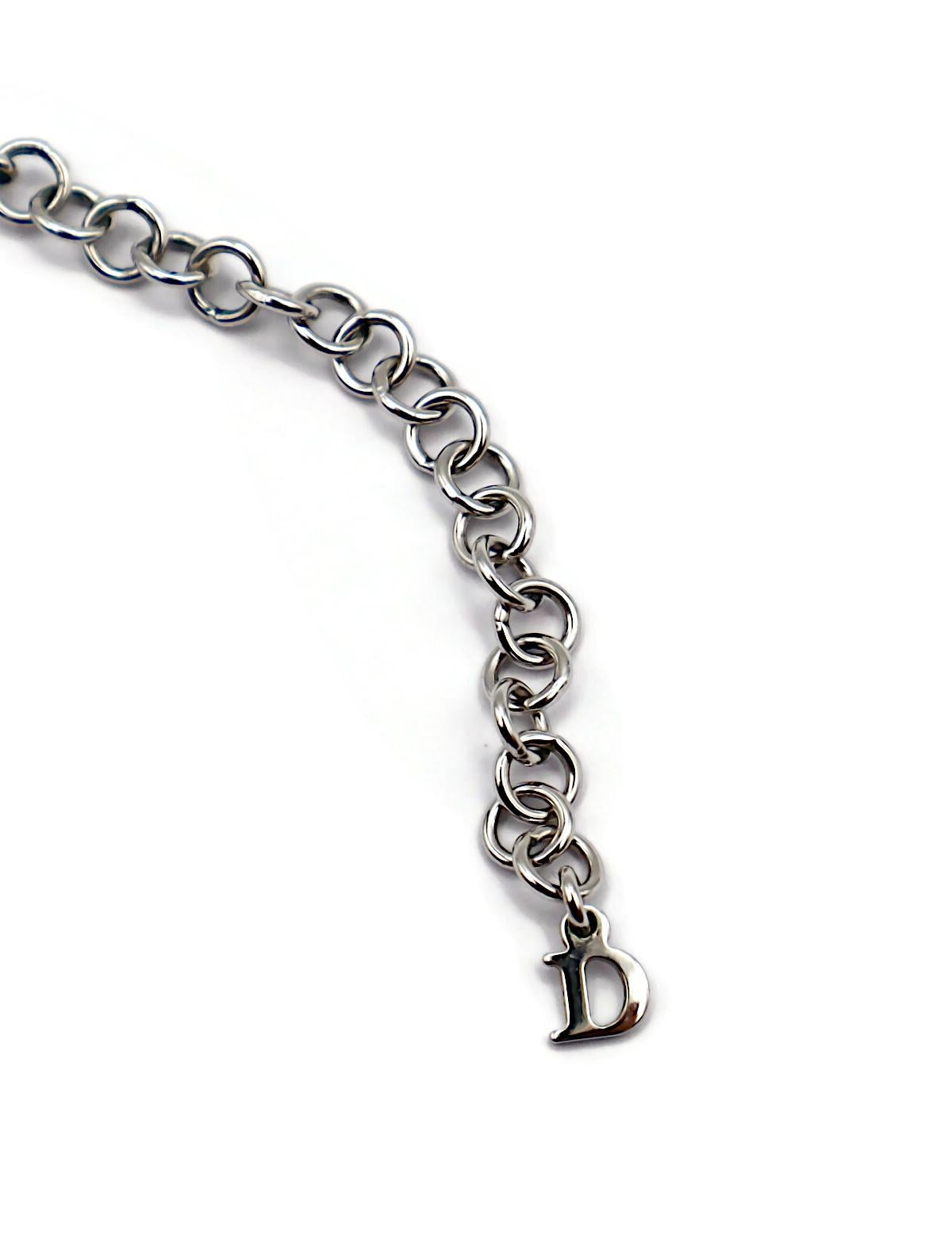 CHRISTIAN DIOR Collier vintage avec logo CD et roses pastel en vente 11