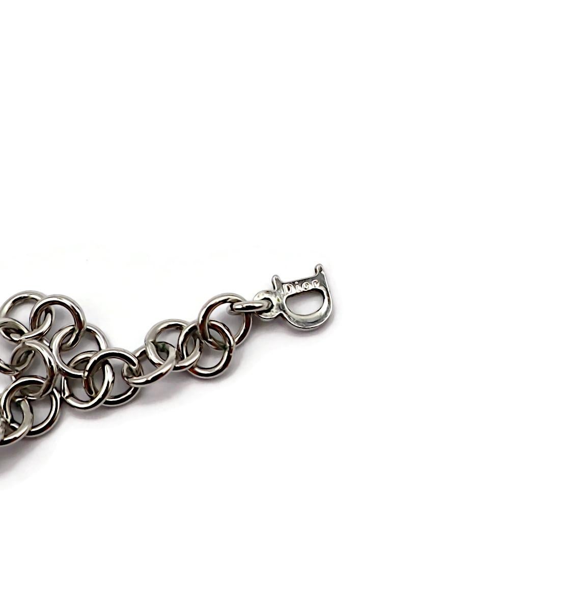 CHRISTIAN DIOR Collier vintage avec logo CD et roses pastel en vente 12