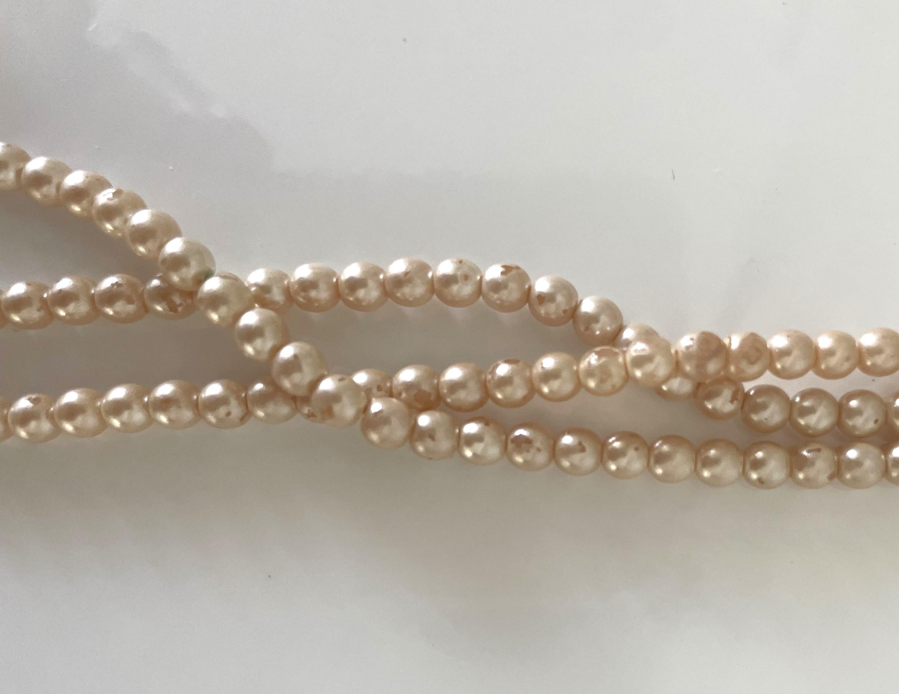 Women's Christian Dior Vintage Choke Necklace Pearls Golden Details Rhinestones 90s For Sale