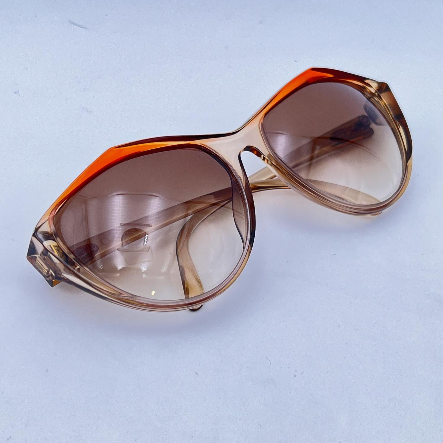 Brown Christian Dior Vintage Clear Orange Optyl 2234 Butterfly Sunglasses