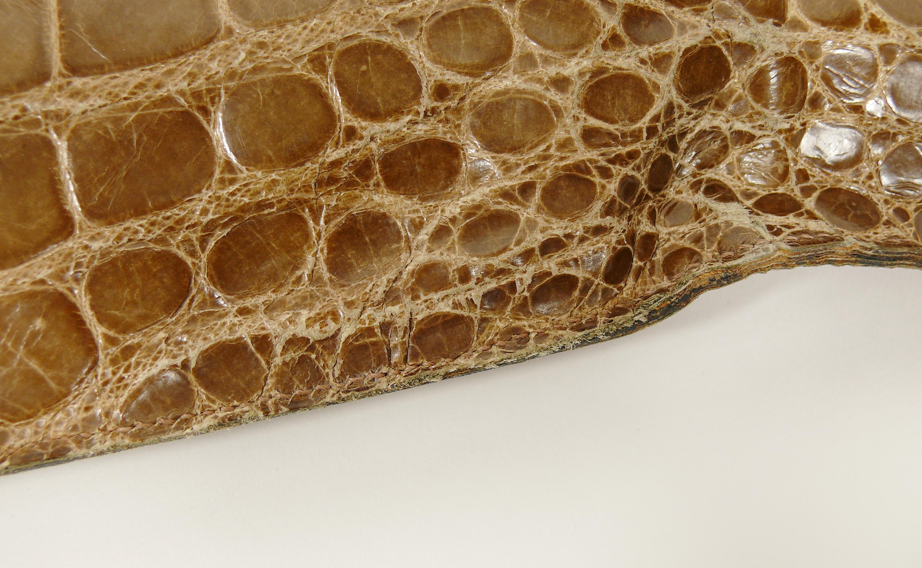 Christian Dior Vintage Crocodile Leather Envelope Clutch 7