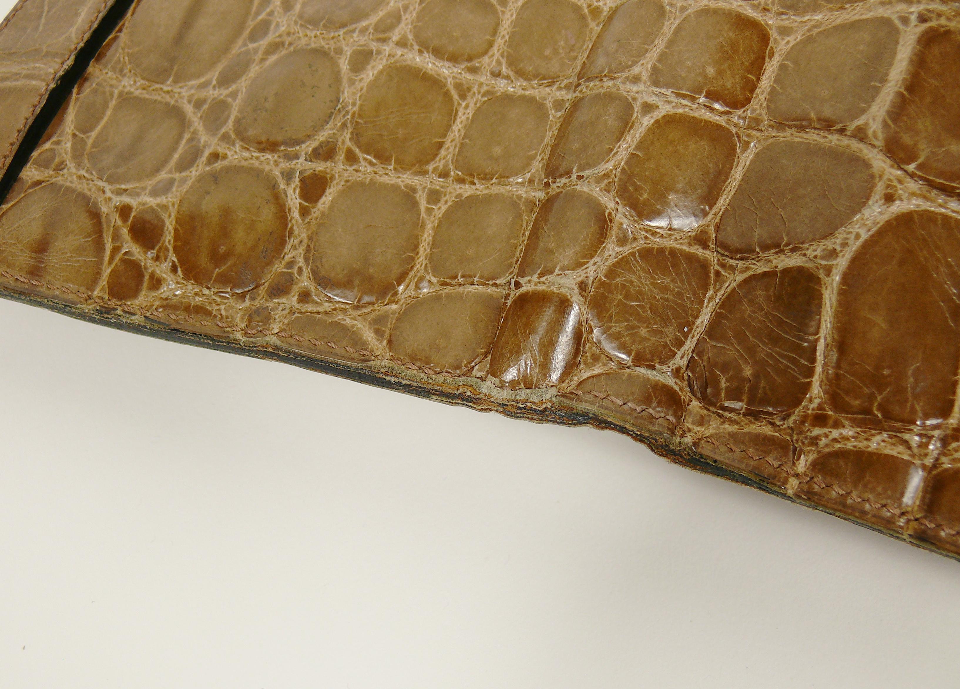 Christian Dior Vintage Crocodile Leather Envelope Clutch 8
