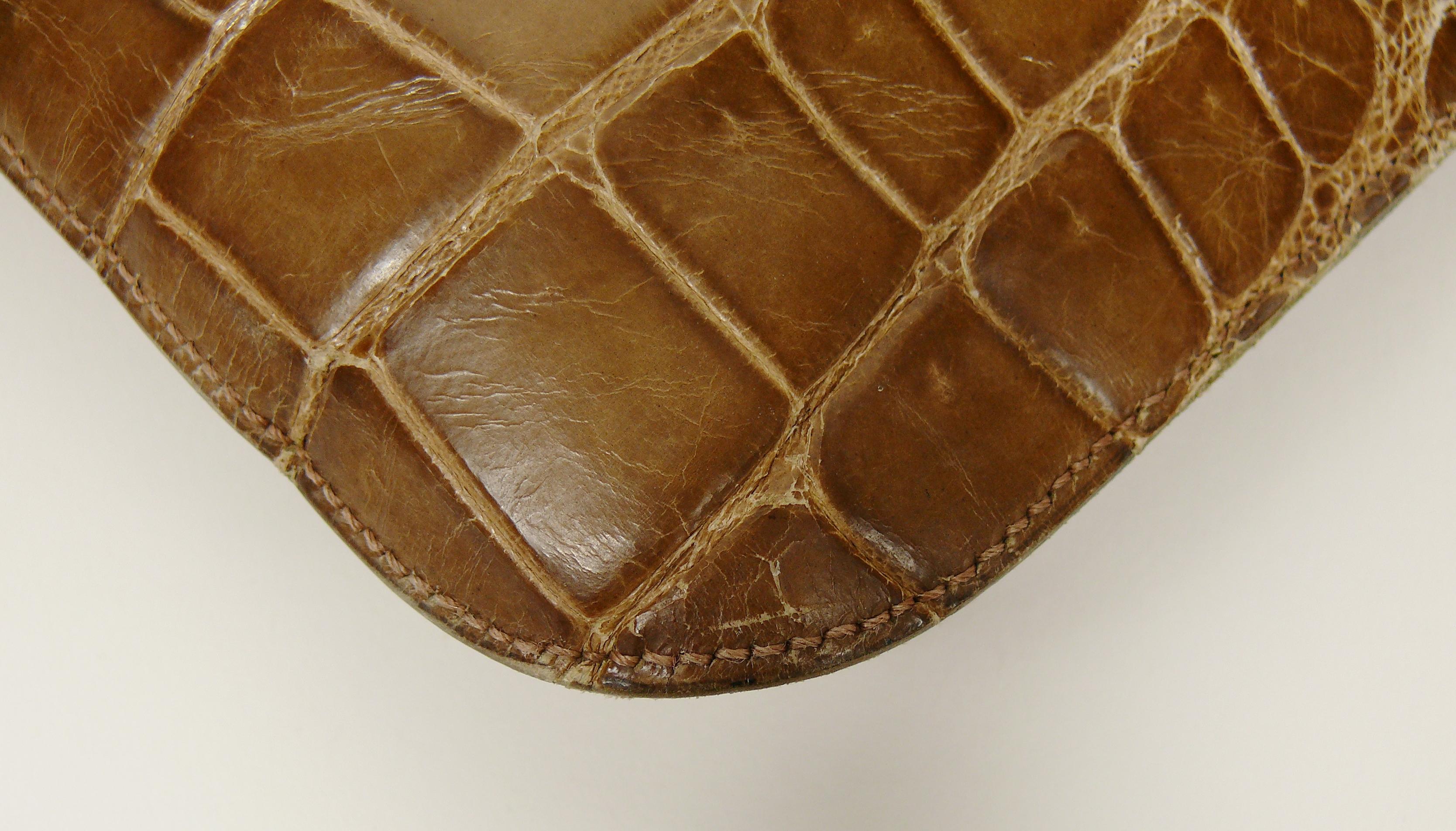 Christian Dior Vintage Crocodile Leather Envelope Clutch 9