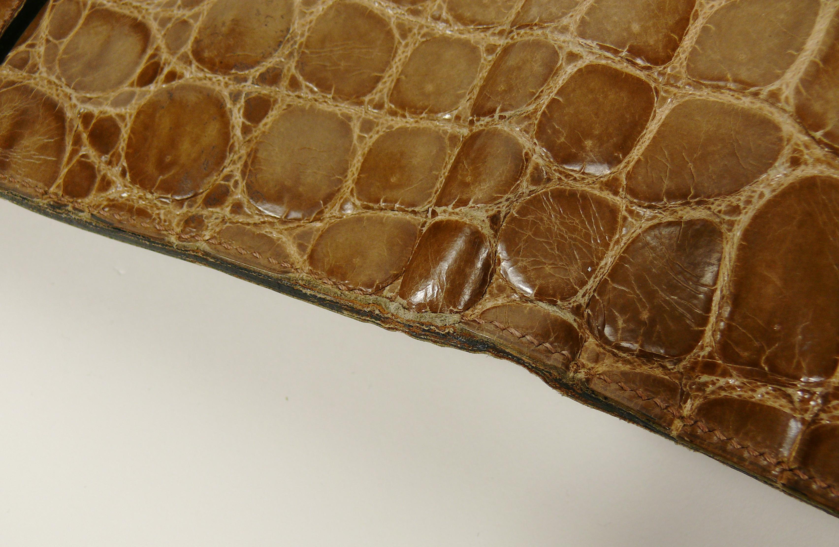 Christian Dior Vintage Crocodile Leather Envelope Clutch 10