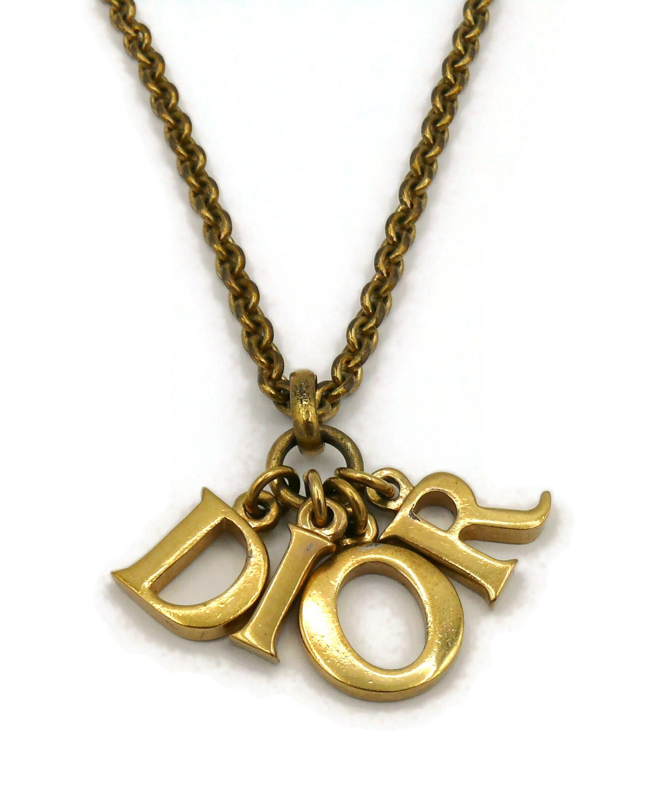 CHRISTIAN DIOR Vintage D I O R Pendant Necklace For Sale 3