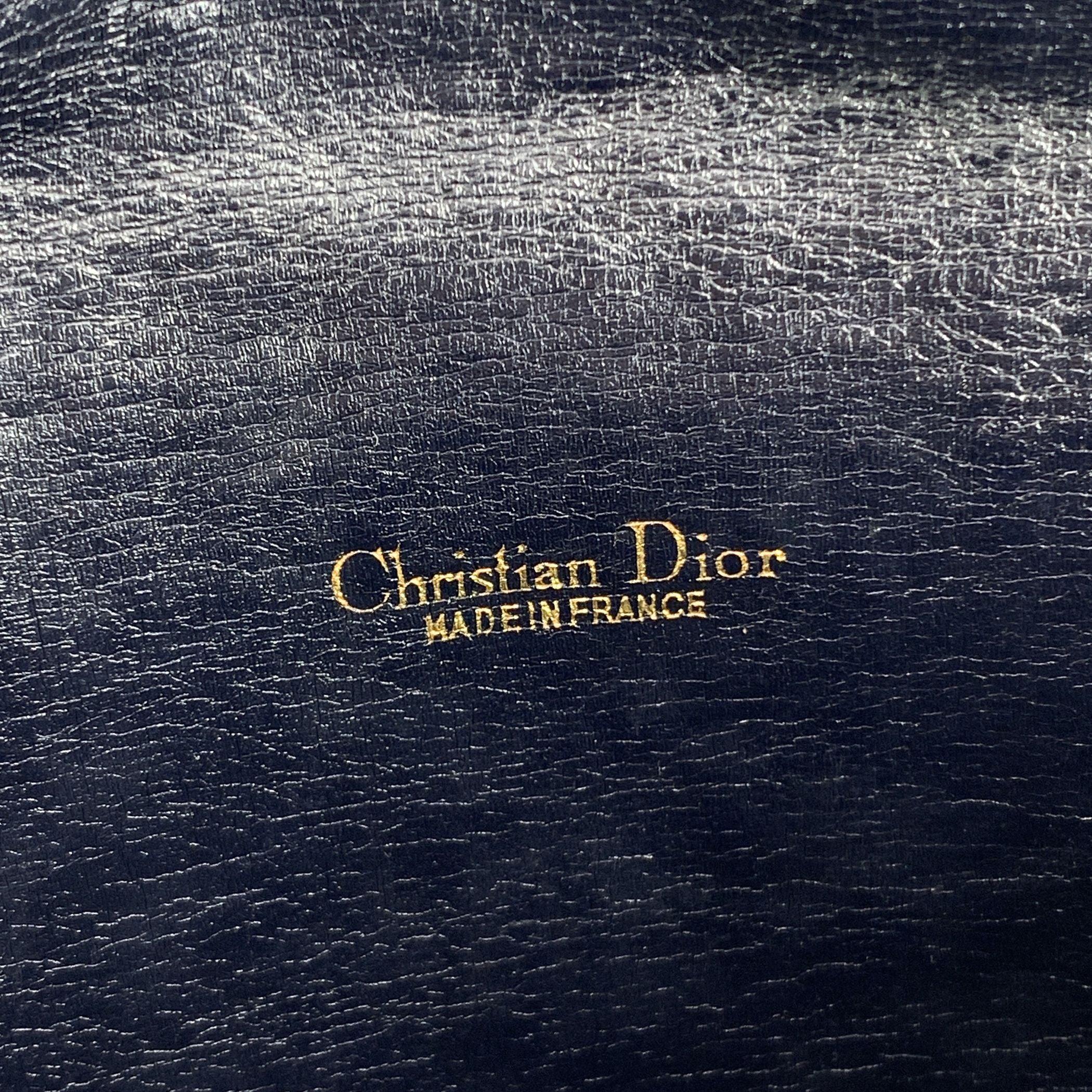 Christian Dior Vintage Dark Blue Oblique Monogram Clutch Bag For Sale 1