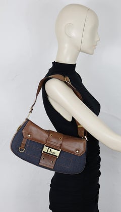 CHRISTIAN DIOR Vintage Denim Street Chic Columbus Bag