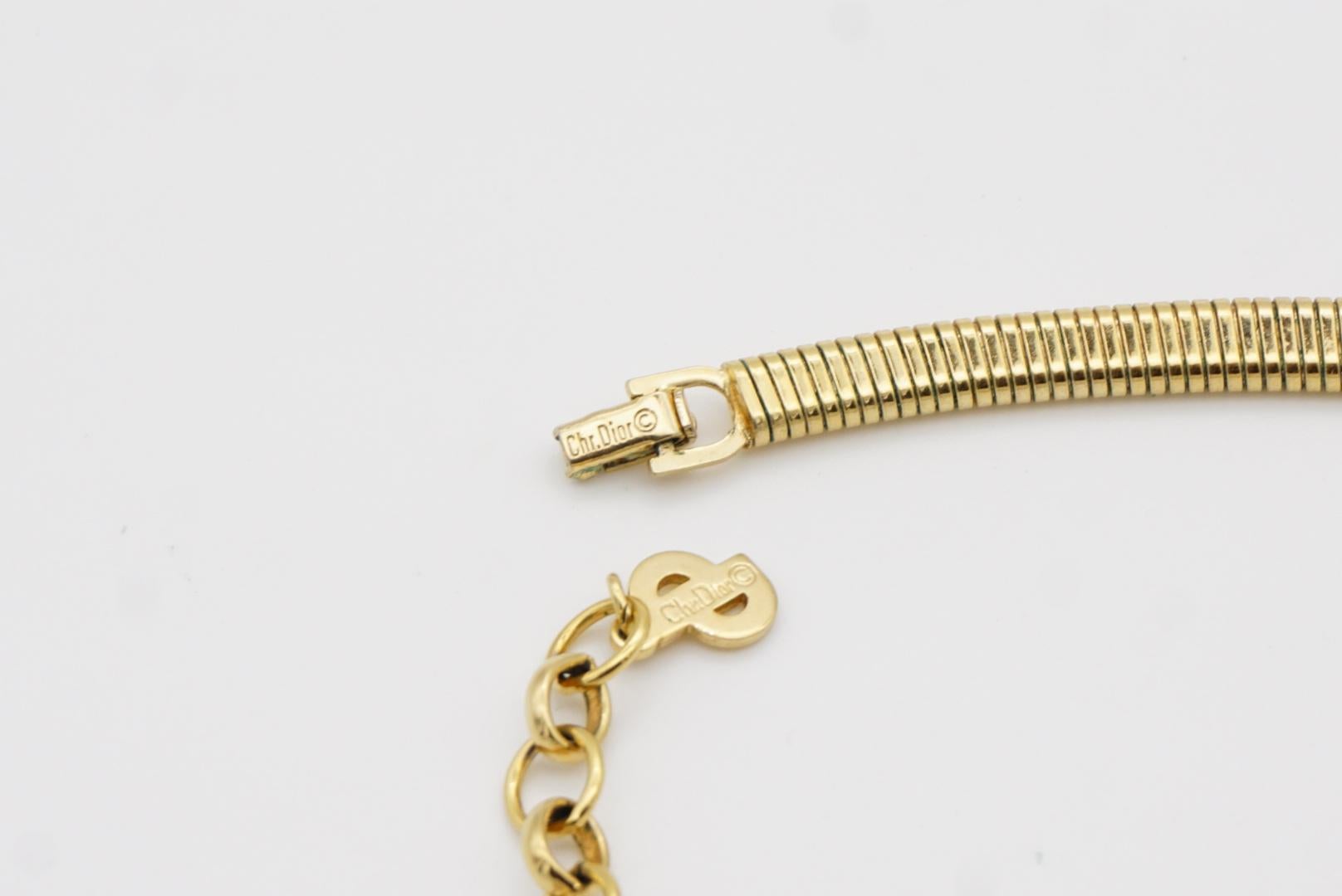 Christian Dior Collar Vintage Zafiro Esmeralda Rubí Cristales Gripoix en venta 8