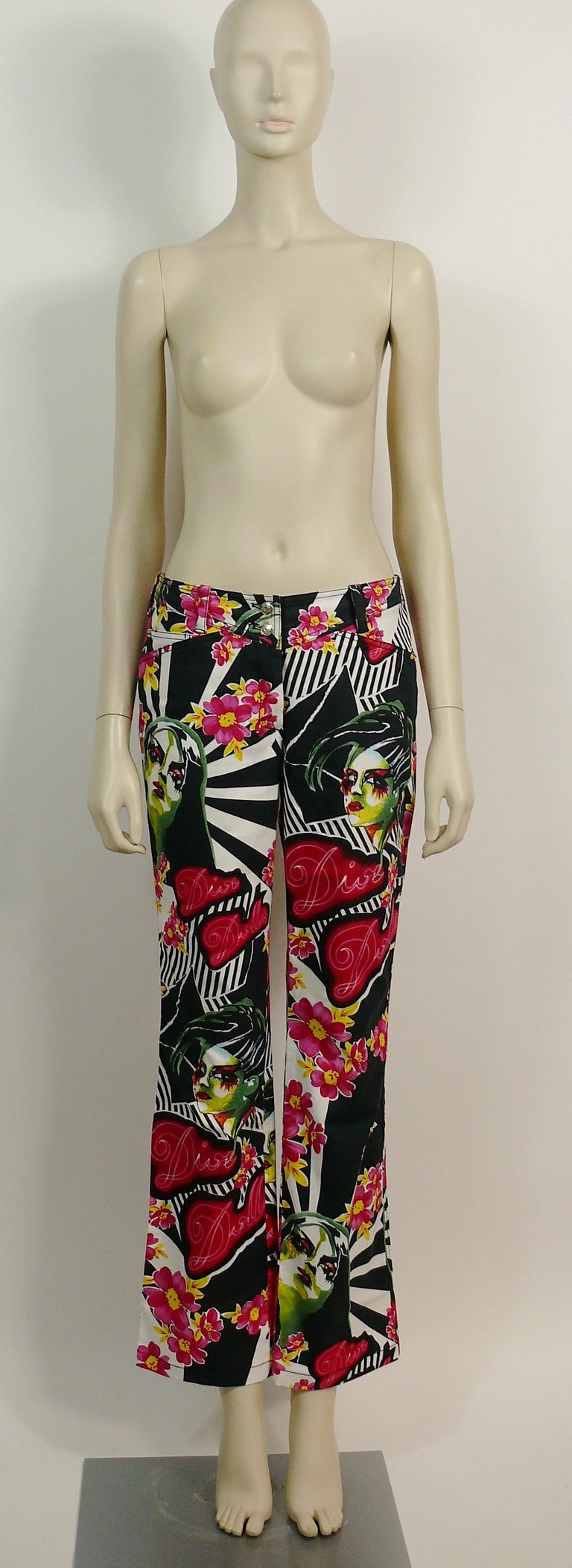 Christian Dior Vintage Dior Dolls Neons Pants US Size 8 For Sale
