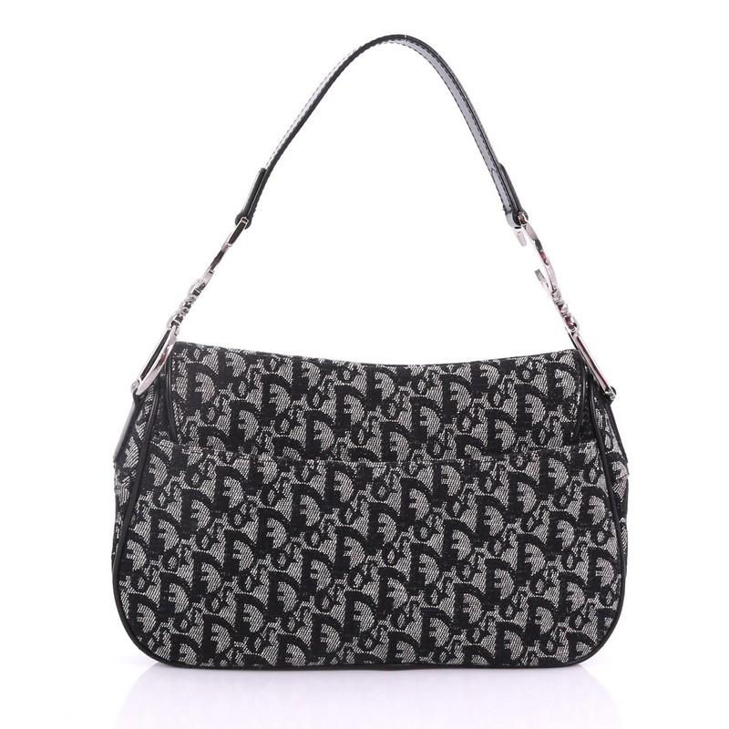 Christian Dior Vintage Double Saddle Bag Diorissimo Canvas at