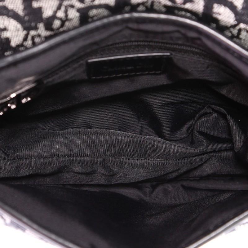 Black Christian Dior Vintage Double Saddle Bag Diorissimo Canvas
