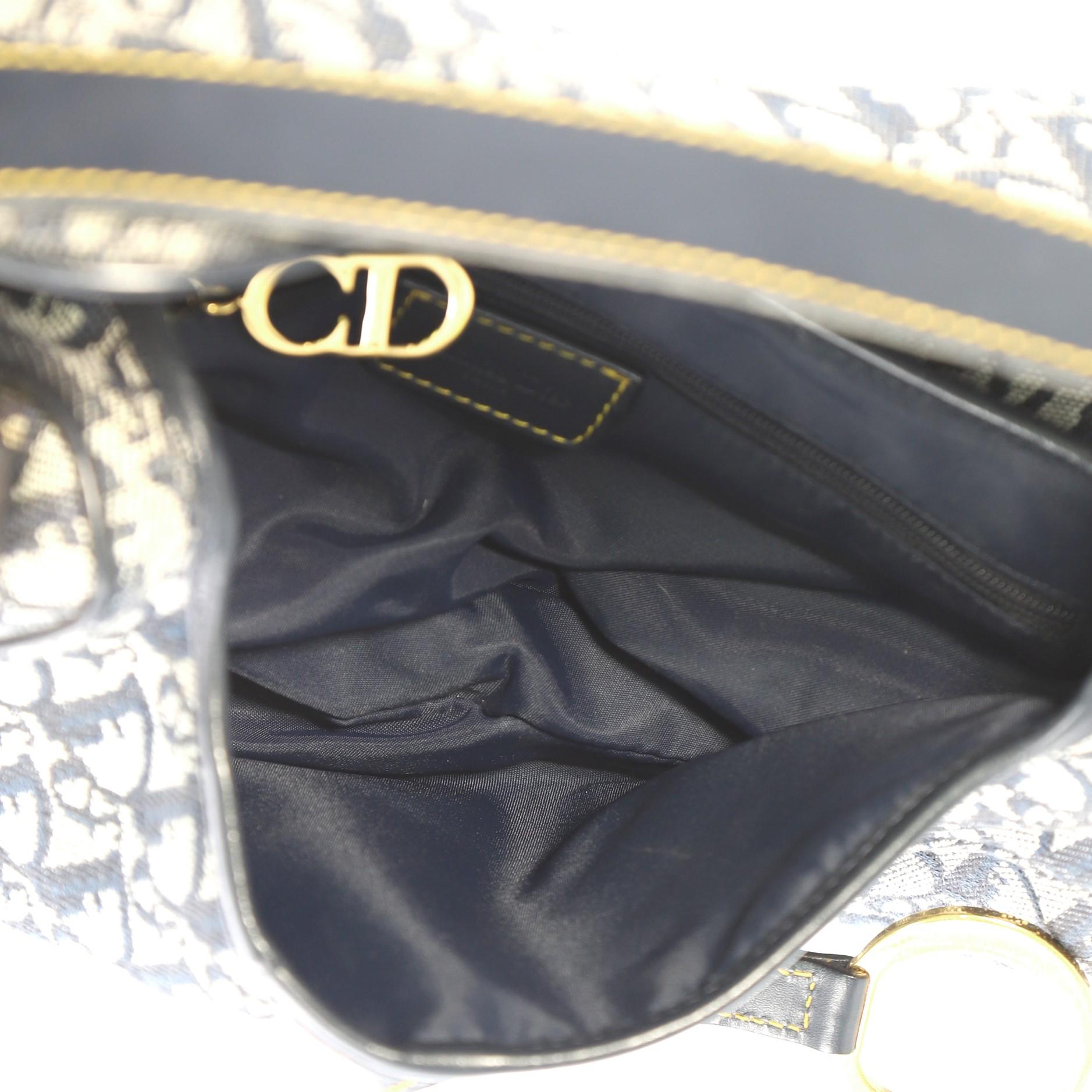 Christian Dior Vintage Double Saddle Bag Diorissimo Canvas 2