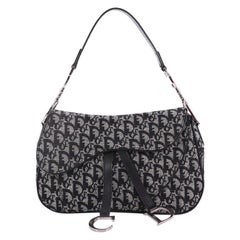 Christian Dior Vintage Double Saddle Bag Diorissimo Canvas