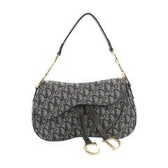 Christian Dior Vintage Double Saddle Bag Diorissimo Canvas