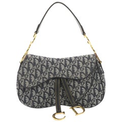 Christian Dior Vintage Double Saddle Bag Diorissimo Canvas at 1stDibs ...