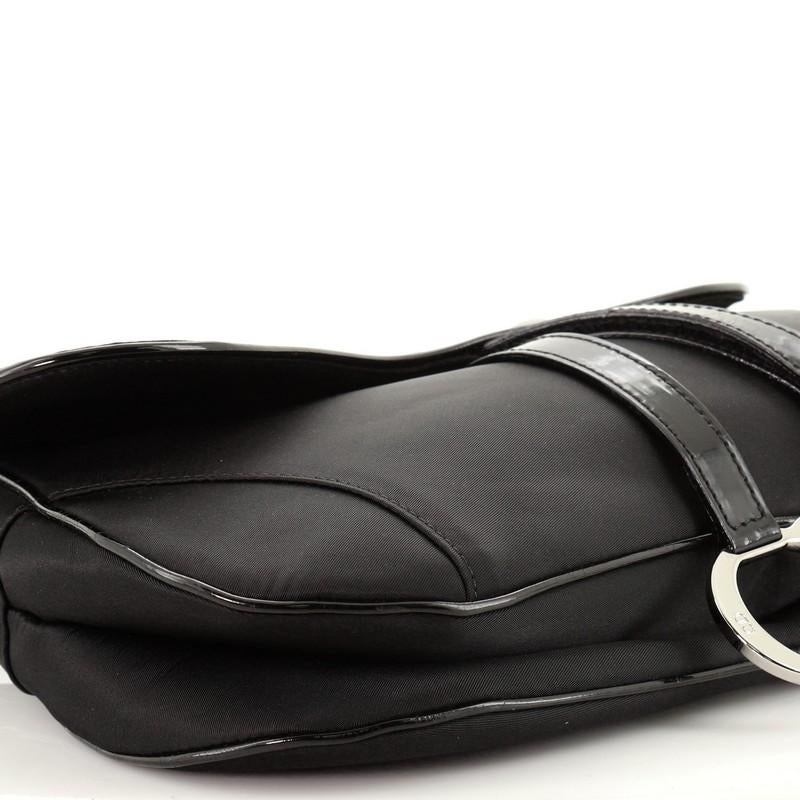 Black Christian Dior Vintage Double Saddle Bag Nylon