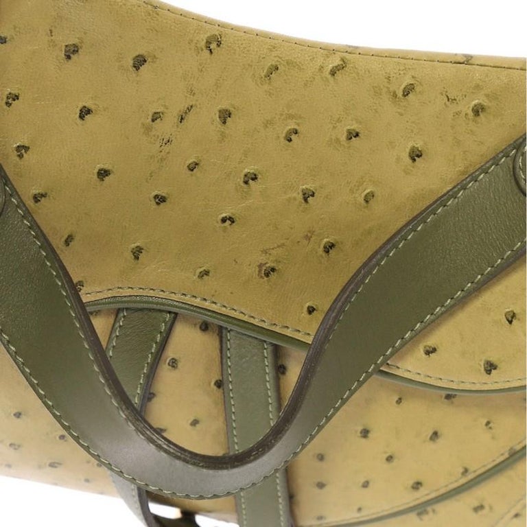 Christian Dior Vintage Double Saddle Bag Ostrich at 1stdibs