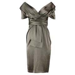 Christian Dior Vintage Draped Silk satin Dress FR 38 UK 10