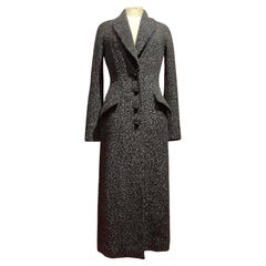 Christian Dior Vintage A/I 1998 Cappotto lungo aderente in lana grigia