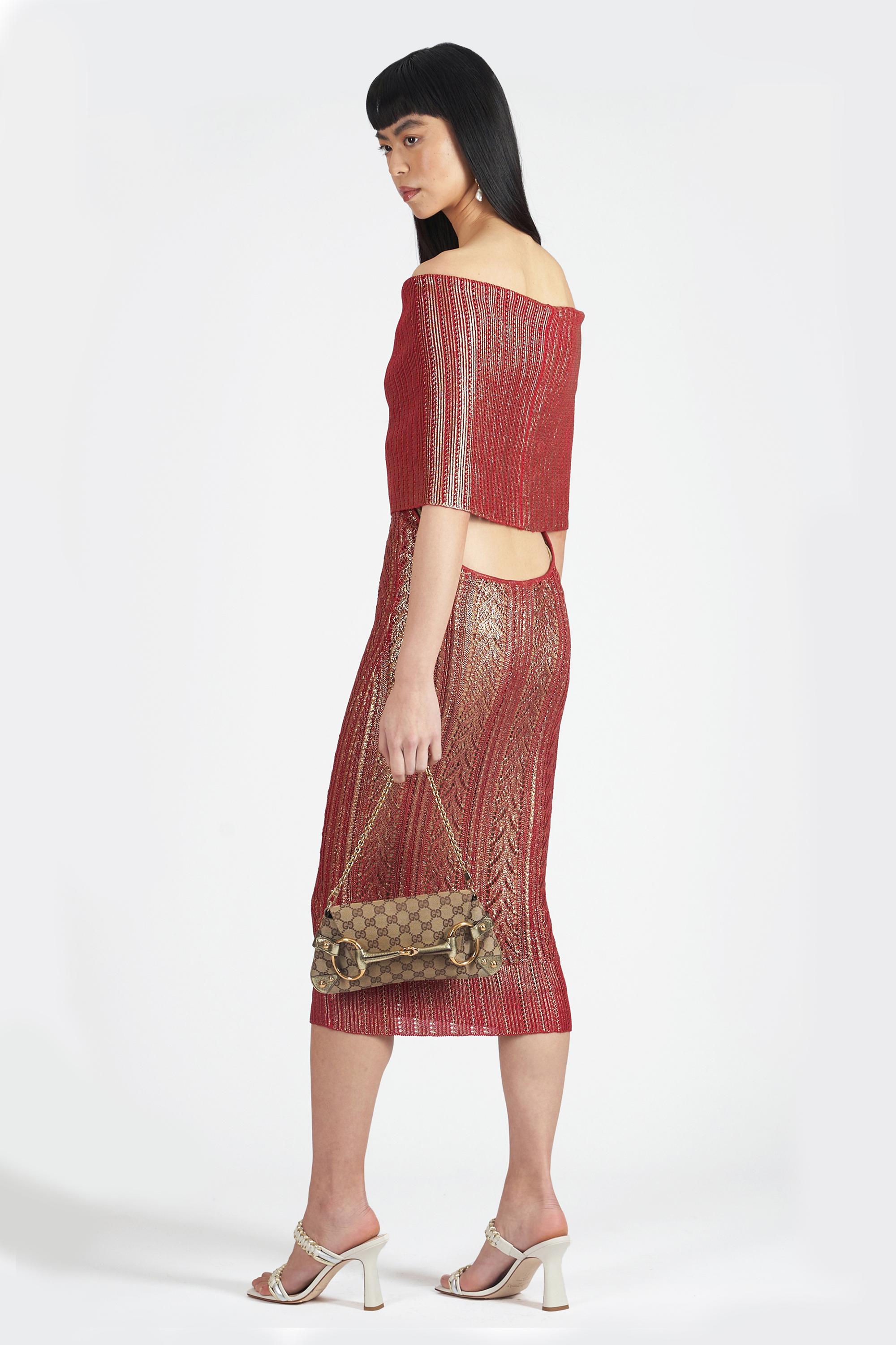 Christian Dior Vintage H/W 1999 gestricktes Metallic-Kleid im Zustand „Hervorragend“ im Angebot in London, GB