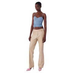 Christian Dior Vintage H/W 2002 Blaues Denim-Spitzenkorsett