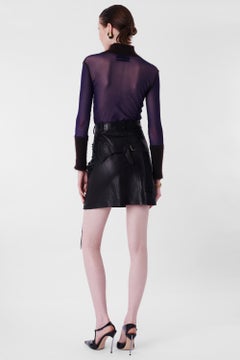 Christian Dior Vintage F/W 2003 Black Leather Bondage Mini Skirt